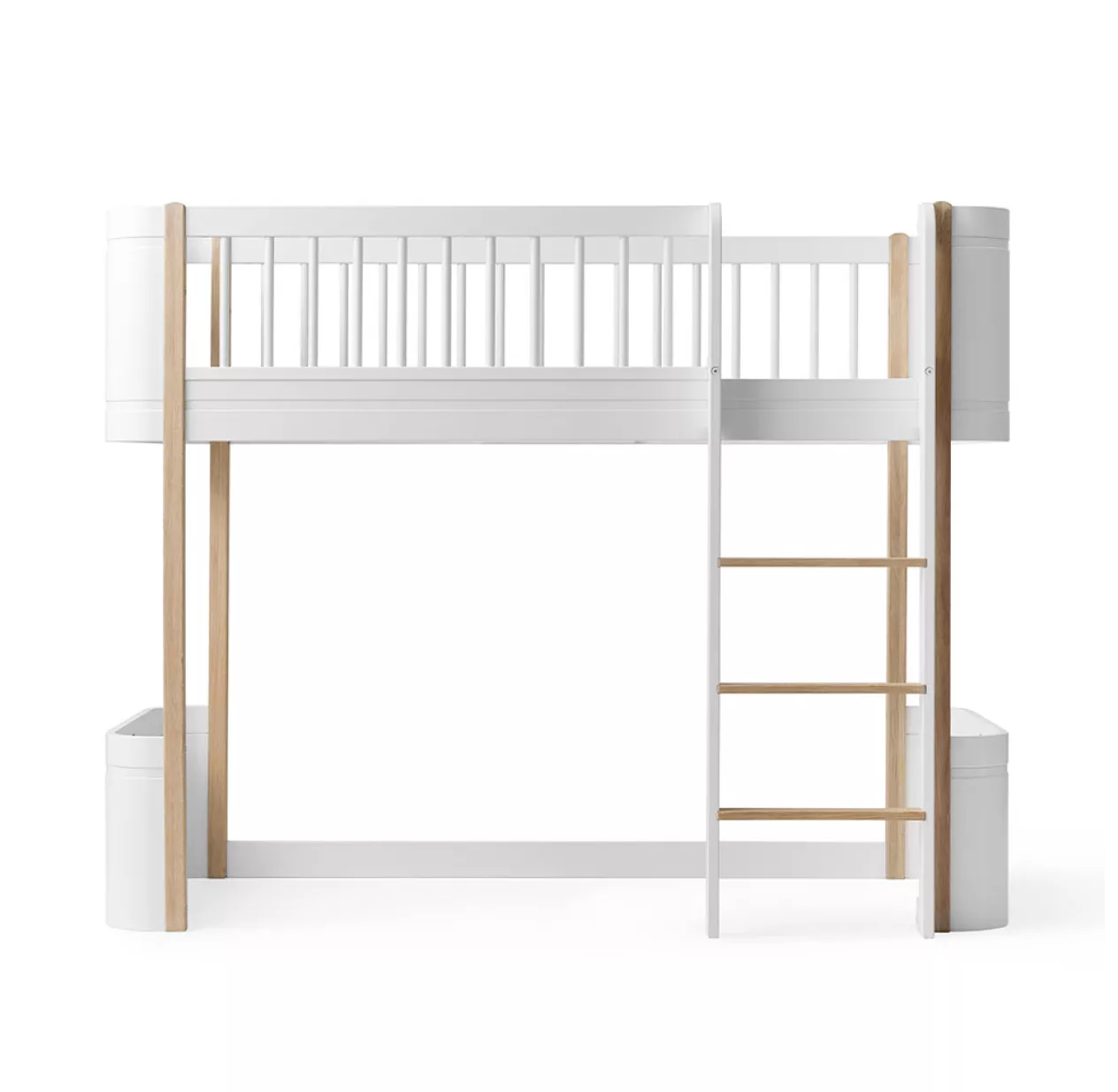 Lit Junior Mezzanine Mi-haut Mini+ Wood - Blanc/Chêne 3 Lit Junior Mezzanine Mi-haut Mini+ Wood - Blanc/Chêne