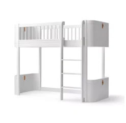 Lit Junior Mezzanine Mi-haut Mini+ Wood - Blanc -Magasin D'ameublement 041448 lit mezzanine junior wood mini blanc oliver furniture 3 1264x1234