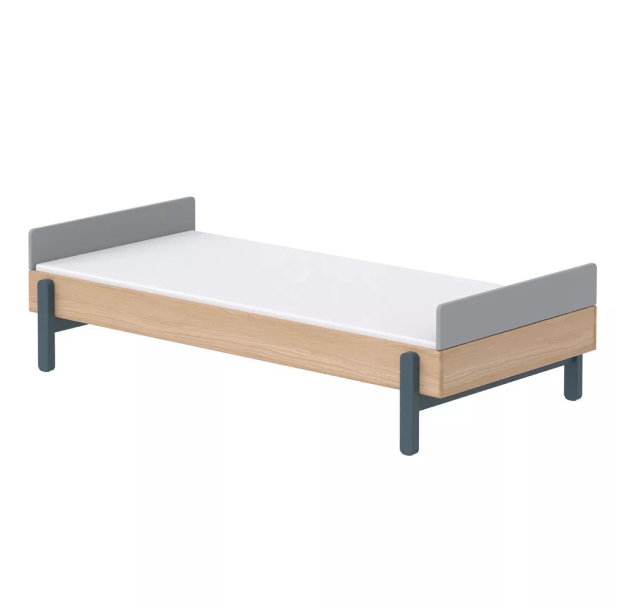 Lit Enfant Simple Tête De Lit Basse Popsicle - Chêne/Blueberry 3 Lit Enfant Simple Tête De Lit Basse Popsicle - Chêne/Blueberry