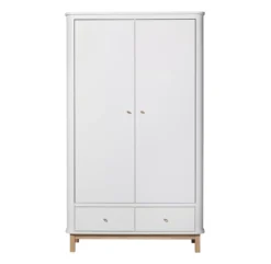 Armoire 2 Portes Wood - Chêne / Blanc