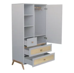 Armoire En Cèdre Et Rotin Marélia - Lune 8 Armoire En Cèdre Et Rotin Marélia - Lune -Magasin D'ameublement armoire bois rotin marelia gris perle theo 3 1264x1234