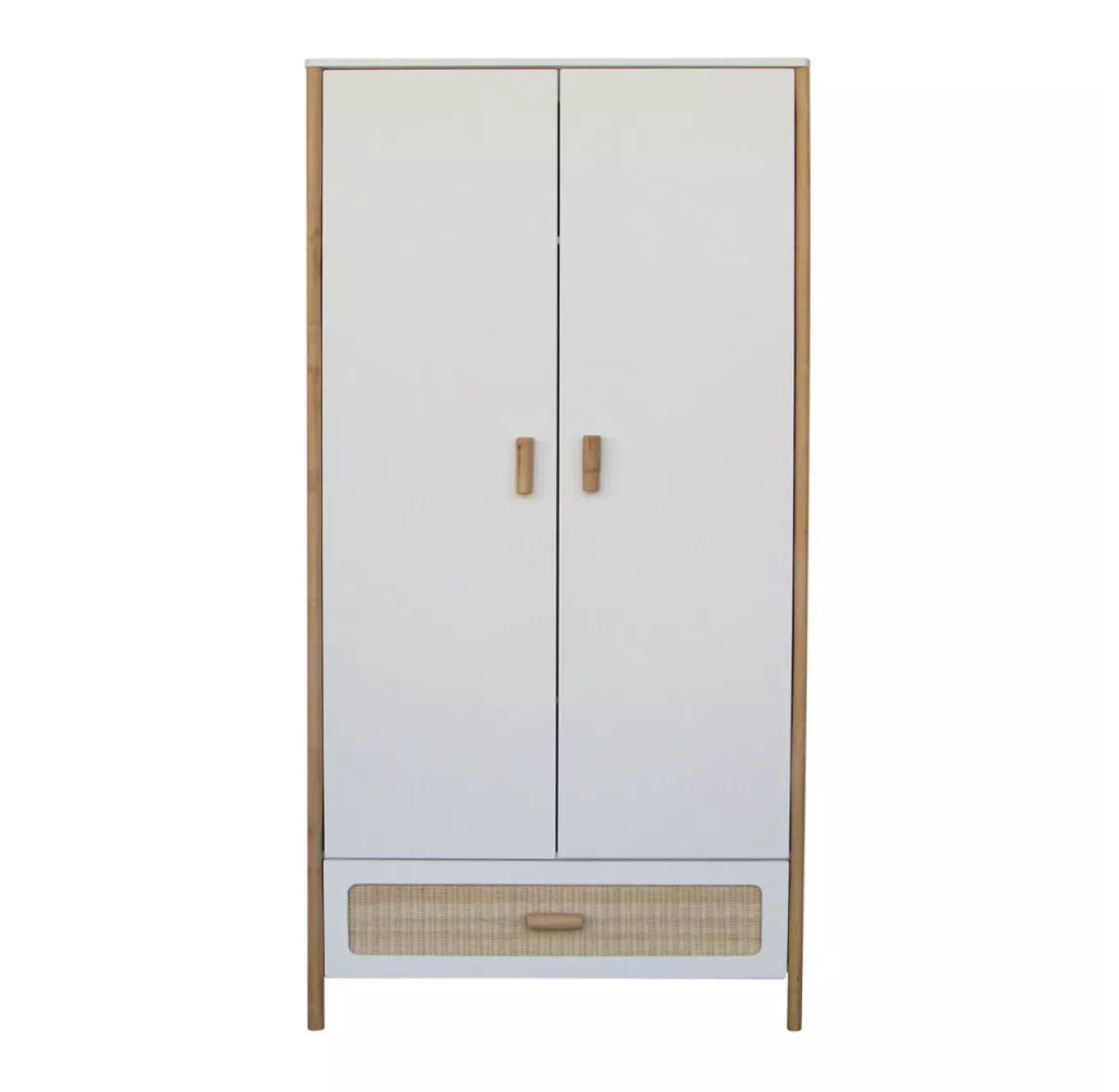 Armoire En Cèdre Et Rotin Océania - Blanc 6 Armoire En Cèdre Et Rotin Océania - Blanc – Image 4