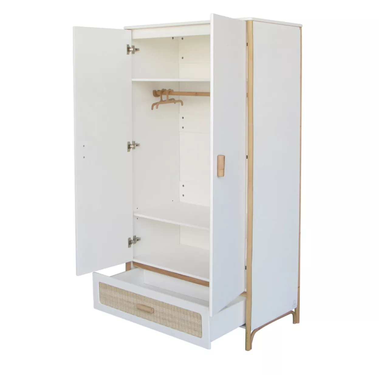 Armoire En Cèdre Et Rotin Océania - Blanc 5 Armoire En Cèdre Et Rotin Océania - Blanc – Image 3