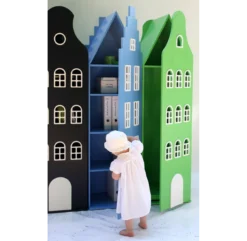 Armoire Maison Amsterdam Escalier - Blanc -Magasin D'ameublement armoire maison amsterdam kast van een huis 1 1264x1234 1