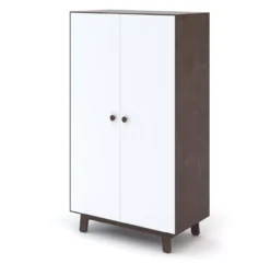 Armoire Merlin - Blanc/Noyer -Magasin D'ameublement armoire merlin noyer oeuf nyc 2 1264x1234