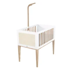 Berceau Bois Et Cannage Rotin Nami - Blanc