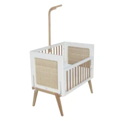 Berceau Cododo Cèdre Et Rotin Marélia - Blanc