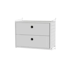 Chevet Mural 2 Tiroirs - Blanc