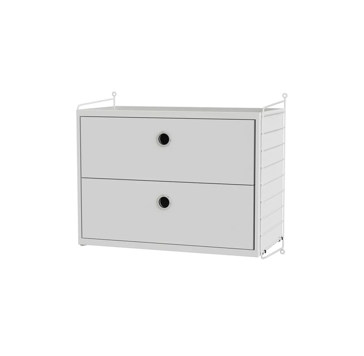 Chevet Mural 2 Tiroirs - Blanc 3 Chevet Mural 2 Tiroirs - Blanc