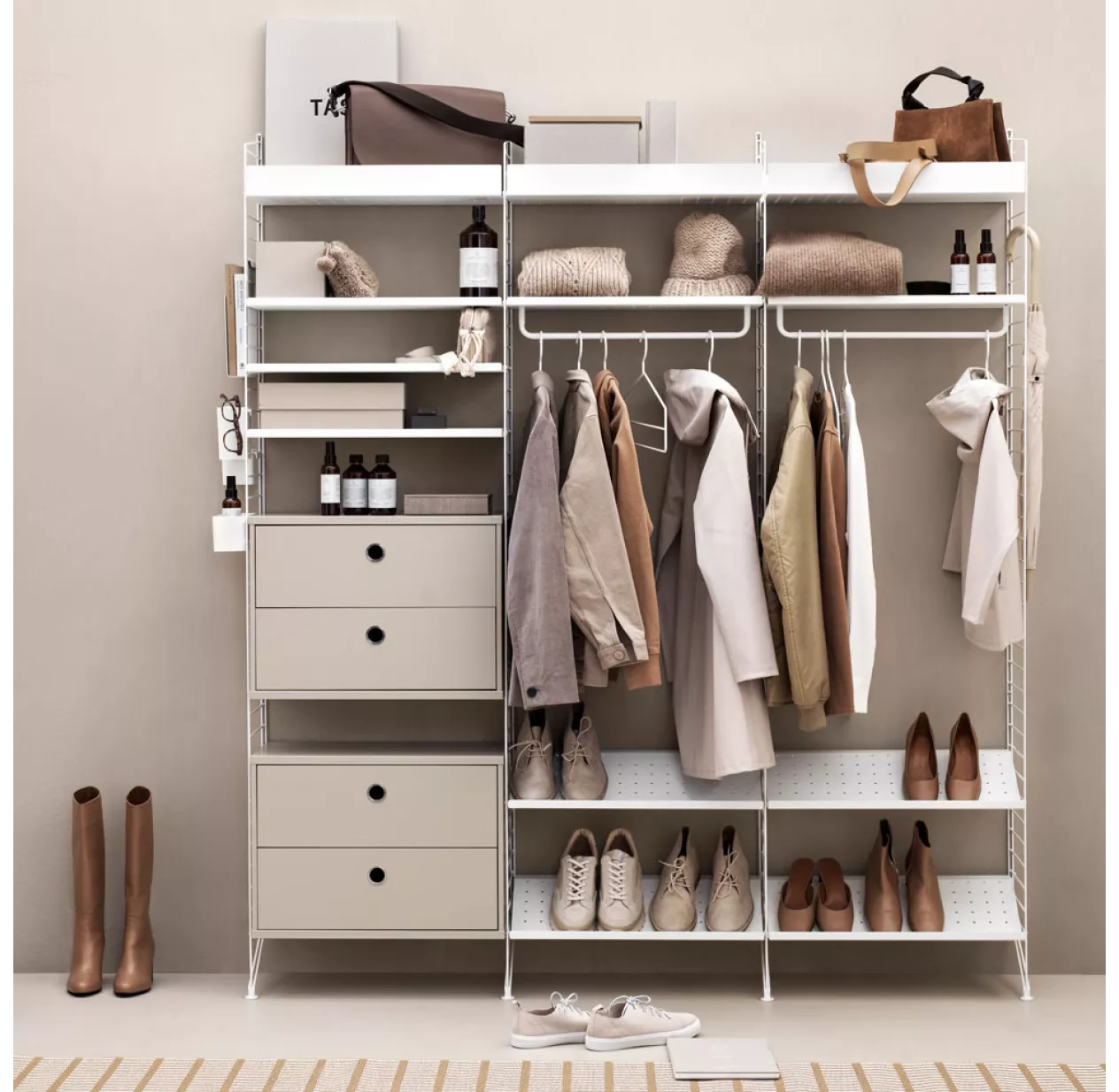 Chevet Mural 2 Tiroirs - Chêne/Blanc 4 Chevet Mural 2 Tiroirs - Chêne/Blanc – Image 2