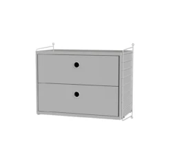 Chevet Mural 2 Tiroirs - Gris