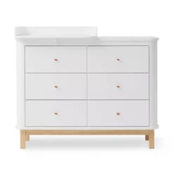 Commode Avec Petit Plan Ă Langer Wood - ChĂȘne / Blanc