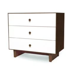 Commode Merlin Rhea 3 Tiroirs - Blanc/Noyer