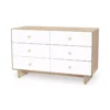 Commode Merlin Rhea 6 Tiroirs - Blanc/Bouleau -Magasin D'ameublement commode rhea merlin 6 tiroirs oeuf nyc bouleau 1264x1234