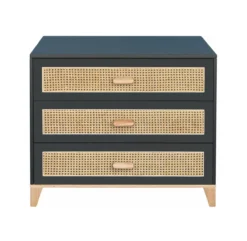 Commode En Bois Et Cannage Rotin Nami - Noir