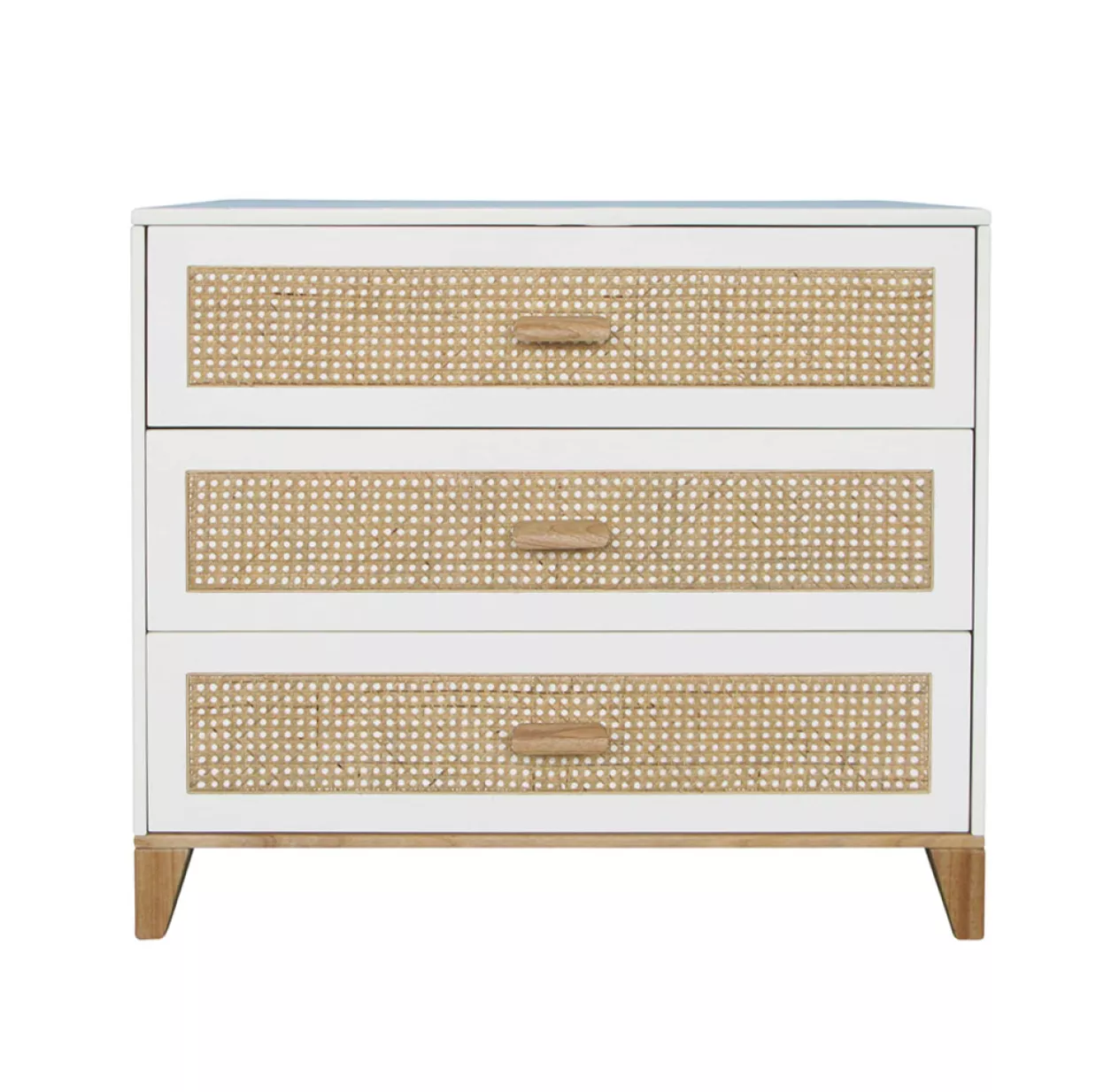 Commode En Bois Et Cannage Rotin Nami - Blanc 3 Commode En Bois Et Cannage Rotin Nami - Blanc