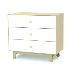 Commode Merlin Sparrow 3 Tiroirs - Blanc/Bouleau