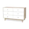 Commode Merlin Sparrow 6 Tiroirs - Blanc/Bouleau -Magasin D'ameublement commode sparrow merlin 6 tiroirs oeuf nyc bouleau 1264x1234