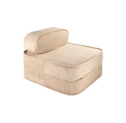 Fauteuil Flip Convertible En Velours Côtelé - Beige