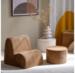 Fauteuil Cloud En Velours Côtelé - Toffee -Magasin D'ameublement fauteuil pouf cloud velours cotele toffee wigiwama 1b 1264x1234