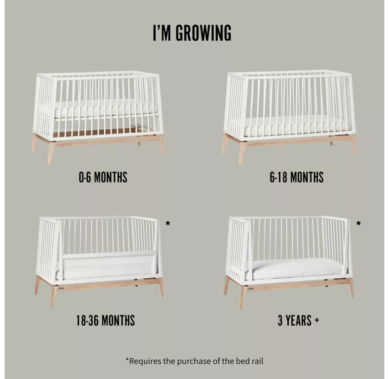 Leander Lit Bébé Luna 60 X 120 Cm - Gris 5 Leander Lit Bébé Luna 60 X 120 Cm - Gris – Image 3