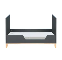 Lit Bébé évolutif Bois Et Cannage Rotin Nami 70x140cm - Noir -Magasin D'ameublement lit bebe evolutif rotin nami anthracite 70x140 theo 5 1264x1234