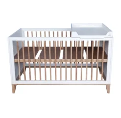 Lit Bébé évolutif Bois Et Cannage Rotin Nami 70x140cm - Blanc -Magasin D'ameublement lit bebe evolutif rotin nami blanc 70x140 theo 4 1264x1234