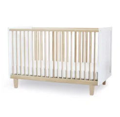 Lit Bébé évolutif Rhea - Blanc/Bouleau -Magasin D'ameublement lit bebe rhea bouleau oeuf nyc 2 1264x1234