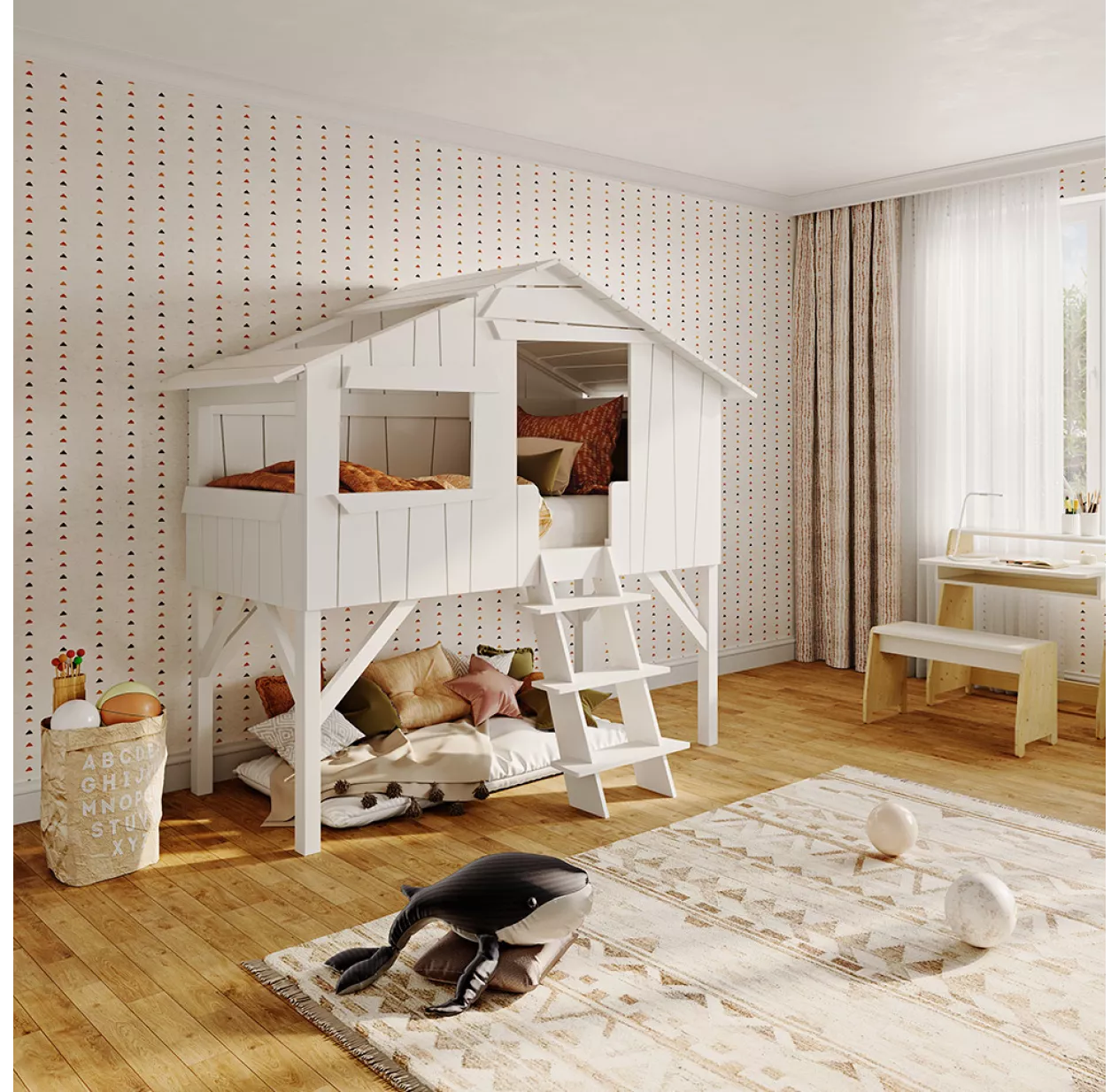 Lit Cabane - Blanc 4 Lit Cabane - Blanc – Image 2