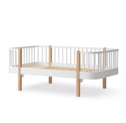 Lit Junior Banquette Wood - Blanc/Chêne -Magasin D'ameublement lit junior banquette wood original chene oliver furniture 3 1264x1234
