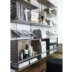 Pack 2 Portants Muraux Au Sol 200 X 30 Cm - Noir -Magasin D'ameublement pack 2 portants muraux sol etageres string noir 200x30 2 1264x1234