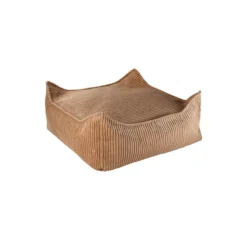 Pouf Carré Ottoman En Velours Côtelé - Toffee