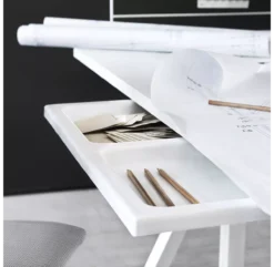 Tiroir Pour Plateau Bureau - Blanc -Magasin D'ameublement tiroir bureau white string 2 1264x1234